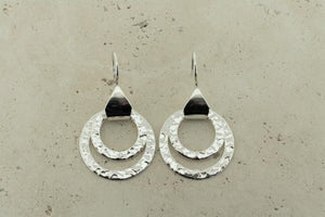 2 x circle drop earring - sterling silver - Makers & Providers