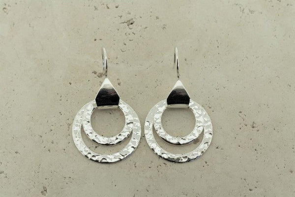 2 x circle drop earring - sterling silver - Makers & Providers