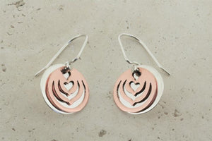 Copper & silver disc earring - Makers & Providers