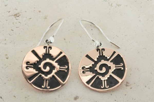 Circle Maya earring - copper