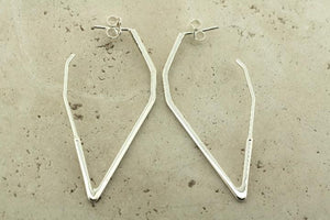 Diamond hoop earrings - sterling silver - Makers & Providers