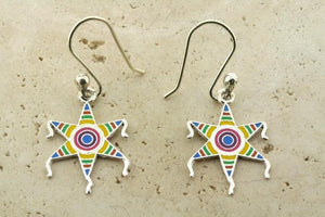 Enamelled star drop earring - Makers & Providers