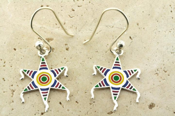 Enamelled star drop earring - Makers & Providers