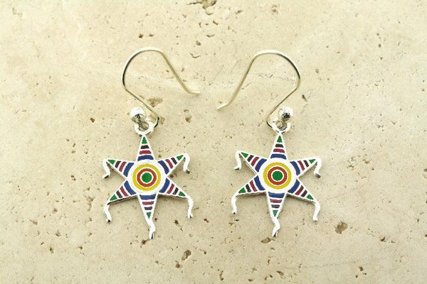 Enamelled star drop earring - Makers & Providers