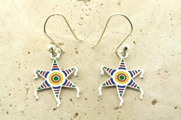 Enamelled star drop earring - Makers & Providers