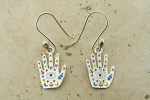 Enamelled hand drop earrings - Makers & Providers