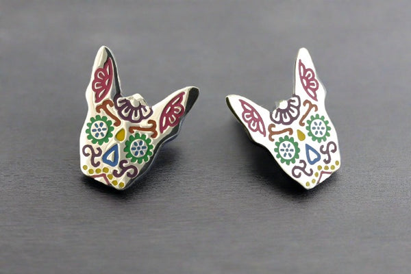 Enamelled chihuahua stud earrings - Makers & Providers