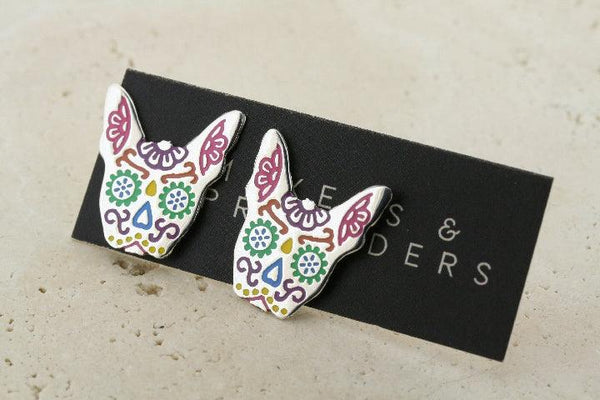 Enamelled chihuahua stud earrings - Makers & Providers