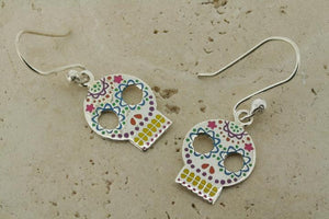 Enamelled skull earrings - Makers & Providers