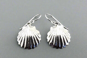 Scallop shell drop earring - sterling silver - Makers & Providers