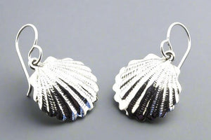 Scallop shell drop earring - sterling silver - Makers & Providers