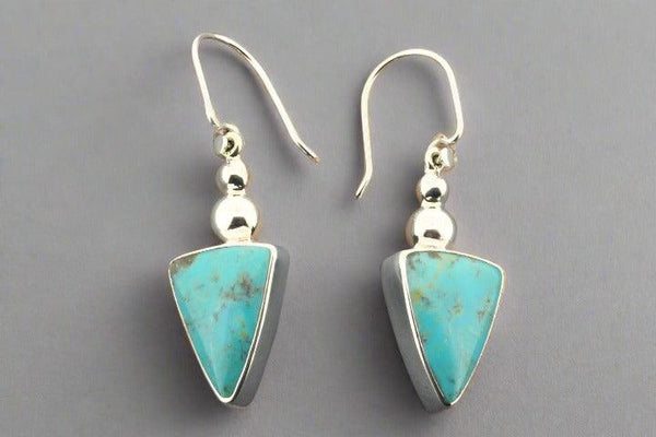 Triangle turquoise drop earrings - sterling silver - Makers & Providers