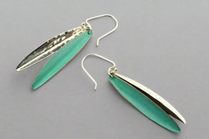 Silver & copper patina angled earrings - Makers & Providers