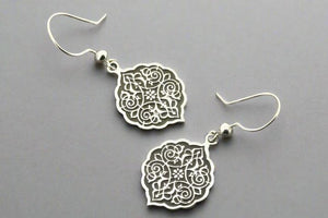 Intricate mandala drop earring - sterling silver - Makers & Providers