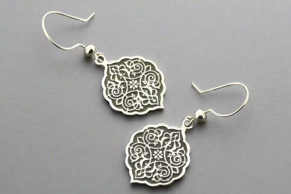 Intricate mandala drop earring - sterling silver - Makers & Providers
