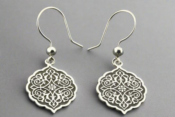 Intricate mandala drop earring - sterling silver - Makers & Providers