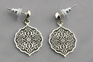 Intricate mandala post earring - sterling silver - Makers & Providers