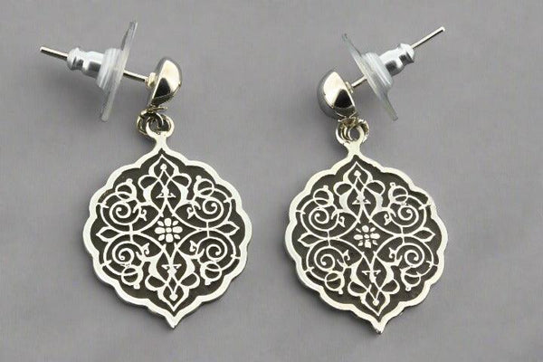 Intricate mandala post earring - sterling silver - Makers & Providers