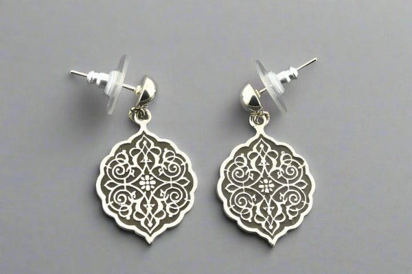 Intricate mandala post earring - sterling silver - Makers & Providers