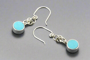 Reef knot drop earring - turquoise & silver - Makers & Providers