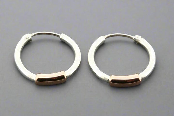 Silver with copper hoop earrings - Makers & Providers
