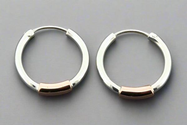 Silver with copper hoop earrings - Makers & Providers