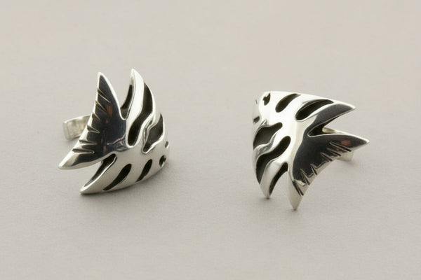Angel fish studs - sterling silver