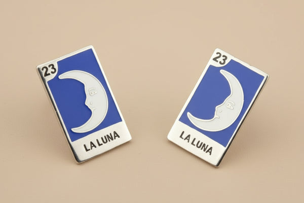 La Luna tarot studs - enamelled silver