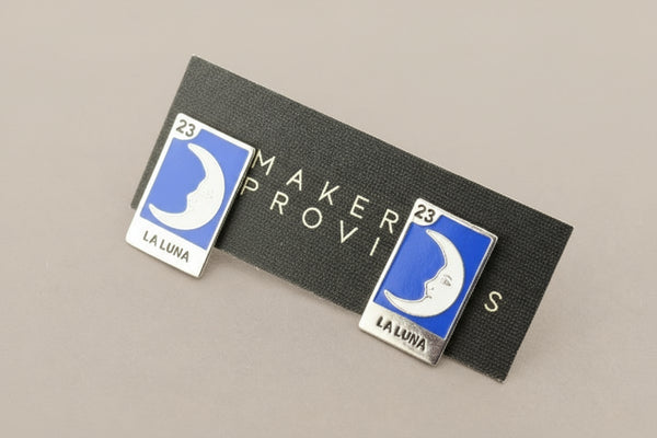 La Luna tarot studs - enamelled silver