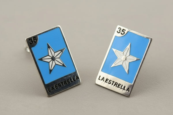 Star tarot studs - enamelled silver