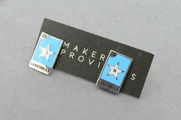 Star tarot studs - enamelled silver