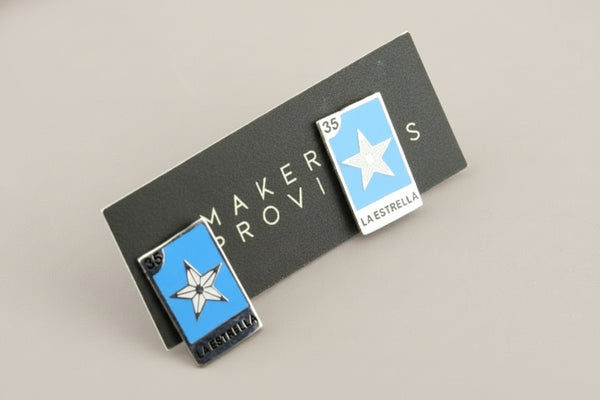 Star tarot studs - enamelled silver