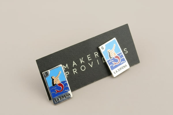La Sirena tarot studs - enamelled silver