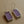 Load image into Gallery viewer, Pair of purple rectangular earrings on a light gray background
