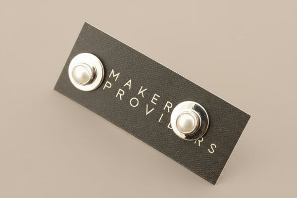Pearl bezel studs - sterling silver