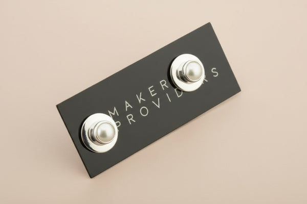 Pearl bezel studs - sterling silver