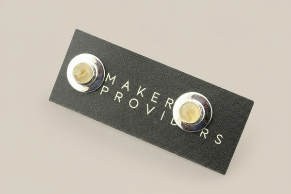 Citrine bezel studs - sterling silver