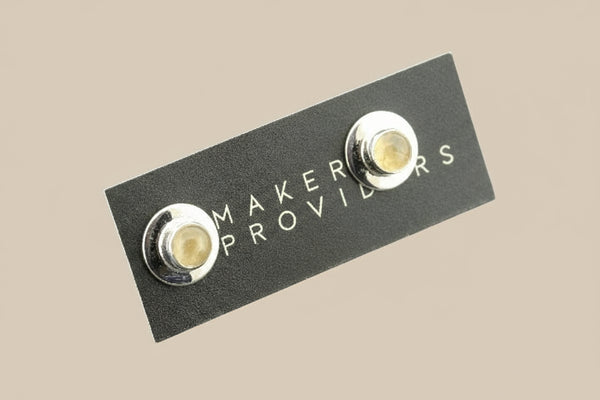 Citrine bezel studs - sterling silver