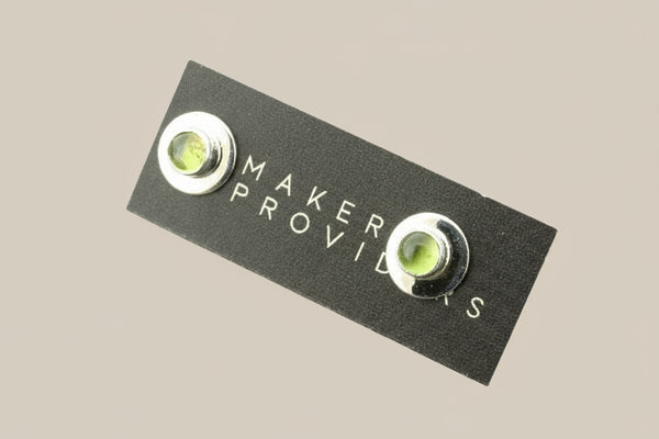 Peridot bezel studs - sterling silver