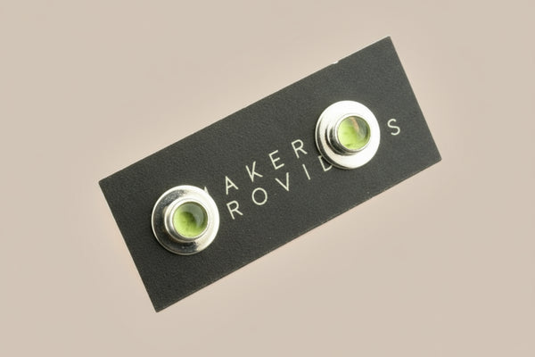 Peridot bezel studs - sterling silver