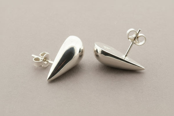 Silver teardrop studs - sterling silver