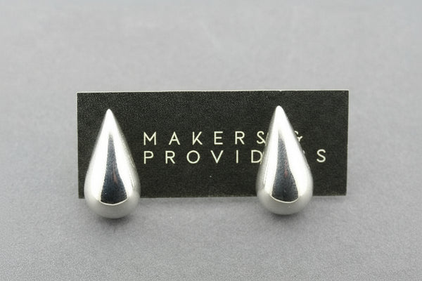 Silver teardrop studs - sterling silver