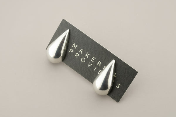 Silver teardrop studs - sterling silver