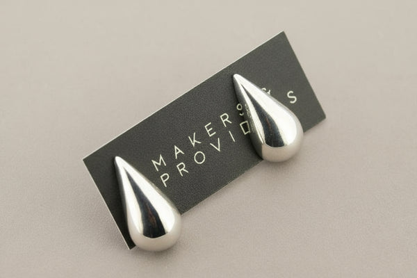 Silver teardrop studs - sterling silver