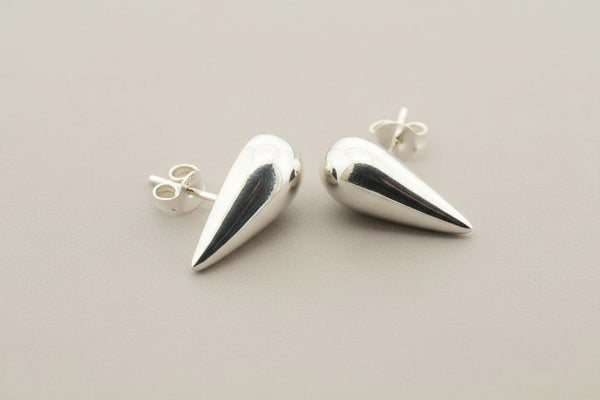 Silver teardrop studs - sterling silver