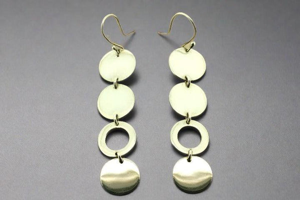 4 x silver disc drop earring