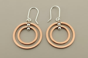 copper earrings with sterling silver