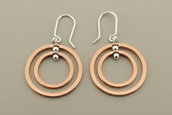 copper earrings with sterling silver