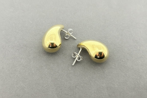Brass droplet stud with silver post