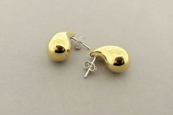 Brass droplet stud with silver post